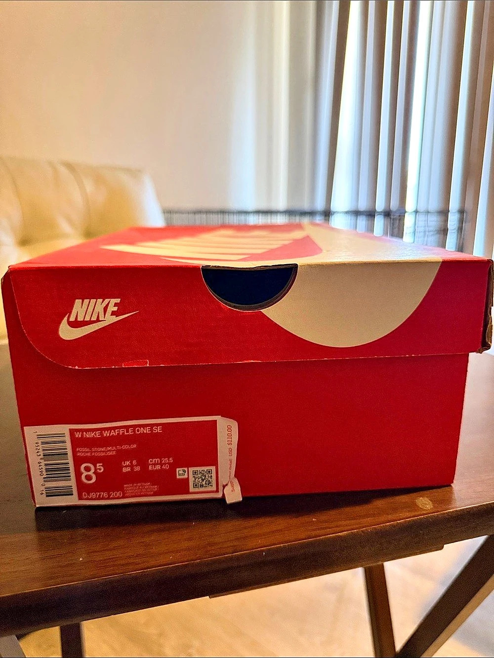 Nike Waffle One SE Fossil Leopard Sneakers Pink & White US 8.5